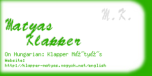 matyas klapper business card